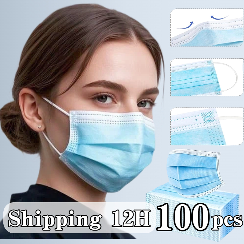100pcs blue disposable protect - огляд і ціна Disposable Mask Blue