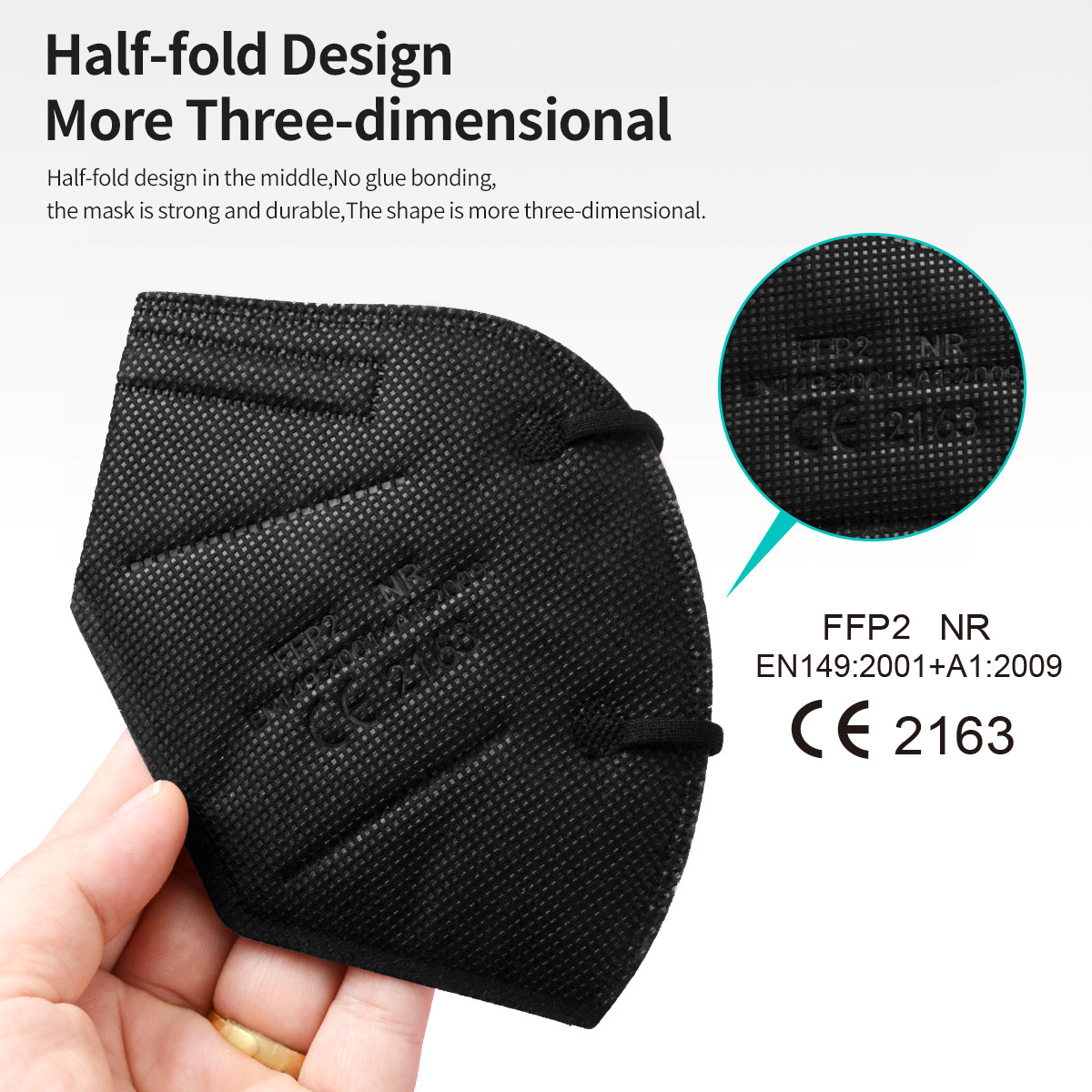 5Layer FFP2 Masks CE Approve K - огляд і ціна Black Face Mask Pack
