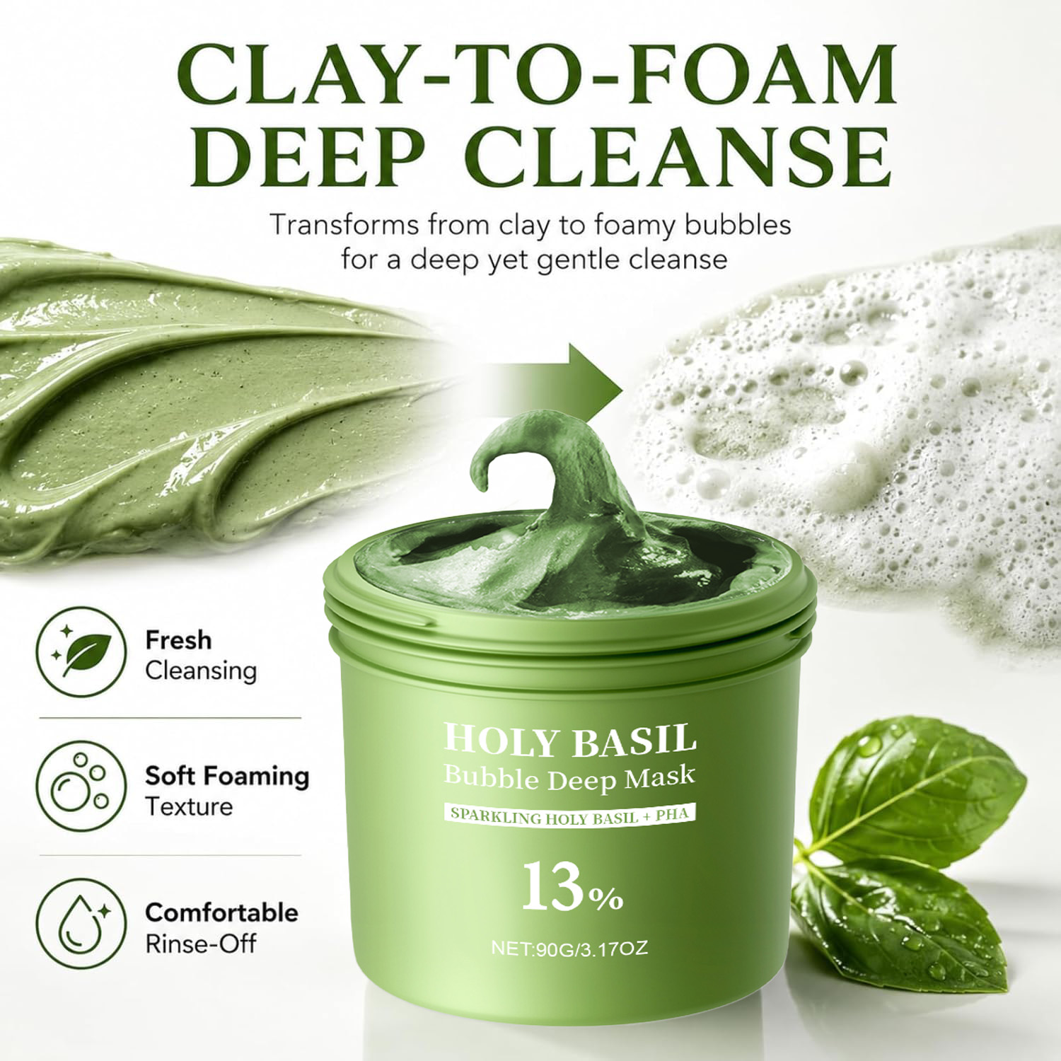 Holy Basil Bubble Deep Mask Cl - огляд і ціна Dust Mask Construction