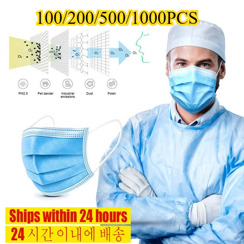 3-Layer Disposable Face Mask-A - огляд і ціна Disposable Mask Blue