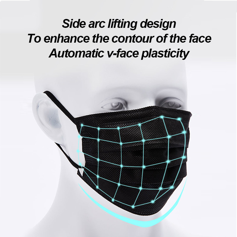 100-400pcs Black Mask Disposab - огляд і ціна Disposable Surgical Mask